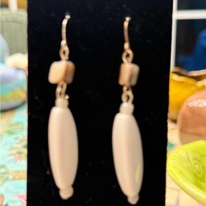 Elegant Cream Dangle Earrings